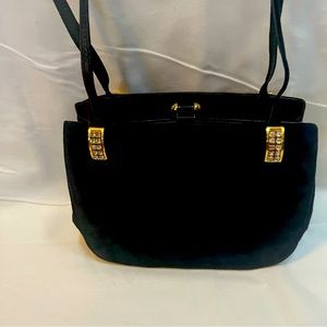 Franco Bellini over the shoulder bag Black with Rhinestones
